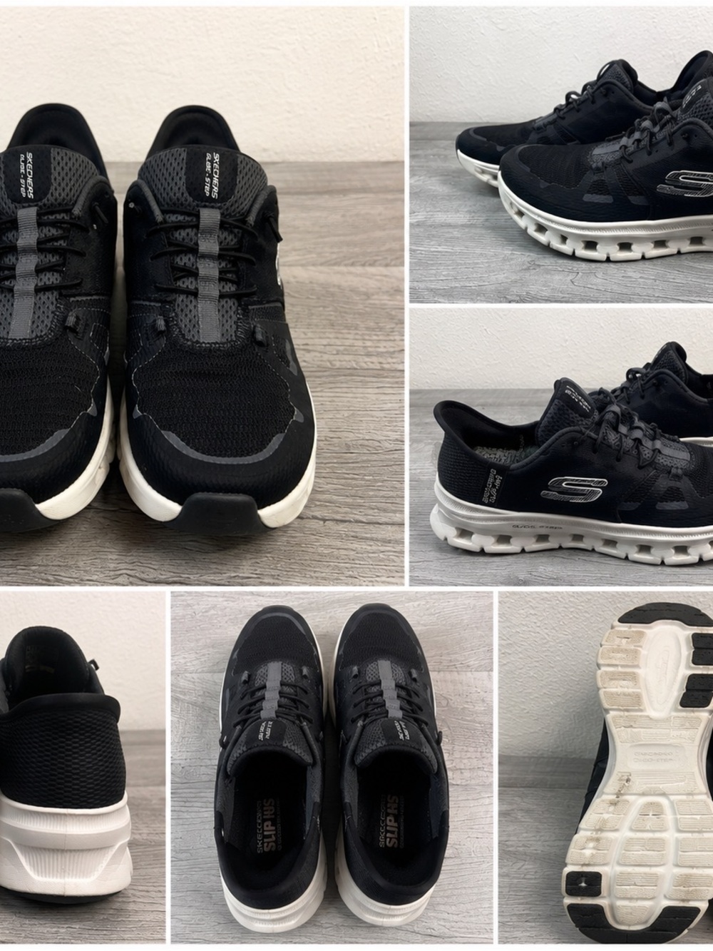 Skechers Men's Black Slip-Resistant Athletic Sneakers Size 8